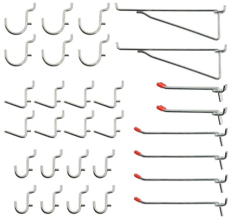 Wellmax Heavy Duty Pegboard Hooks Set â€“ 30-Piece Peg Board Organizer Accessories for Garage, Workshop & Craft Room | Fits 1/4-Inch Peg Holes â€“ Pegboard Accessories for Tools & Garage Organization - Image 1